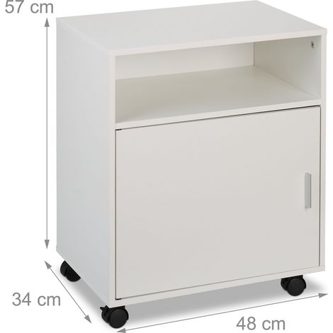 Pratica cassettiera con ruote per ufficio 60 x 40 x 50 cm 3 scomparti regolabile in legno bianco 130016057
