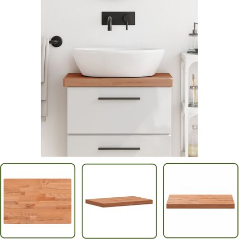vidaXL Waschtischplatte 60x40x4 cm Massivholz Buche (1/5)