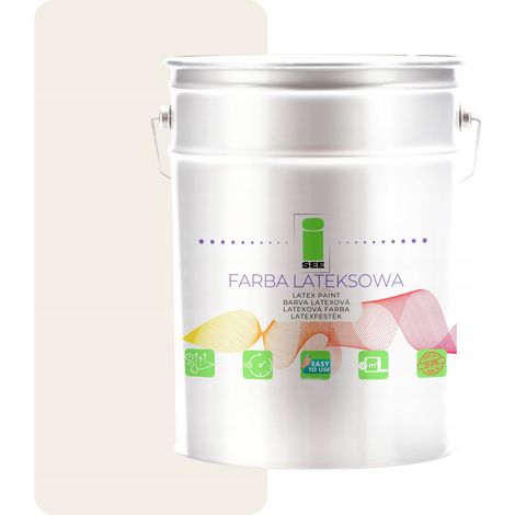 Latex-Wandfarbe für Innenräume, Milchweiß, 10 l, Hersteller (1/5)