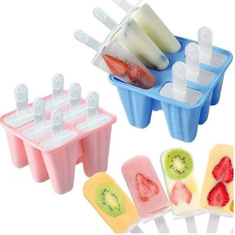 Moule Glace Lot de 2,Glace maison,12 Cavités moule a glace,Silicone Moule à Glace Réutilisables Popsicle Mold pour Crèmes Glacées,Sorbets Moule Glace à l'eau (1/5)