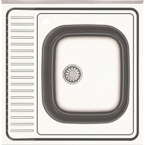 Évier de cuisine carré à une cuve en acier inoxydable 60x15H cm - Samet SA24 (1/3)