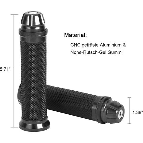 CNC-gefräste Motorradlenkergriffe aus Aluminium mit rutschfester Gummierung für 7/8-Zoll-Rohre, Paar Titan-Mountainbike-Griffe (1/5)