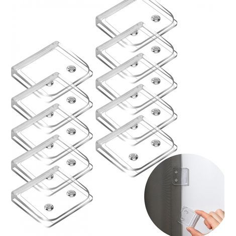 Packung mit 10 selbstklebenden Duschvorhangclips, spritzwassergeschützt, kein Bohren erforderlich, zur Befestigung von Dusch- und Fenstervorhängen (1/5)