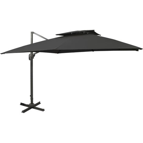 Ampelschirm mit Lüftung 300x300 cm Schwarz
