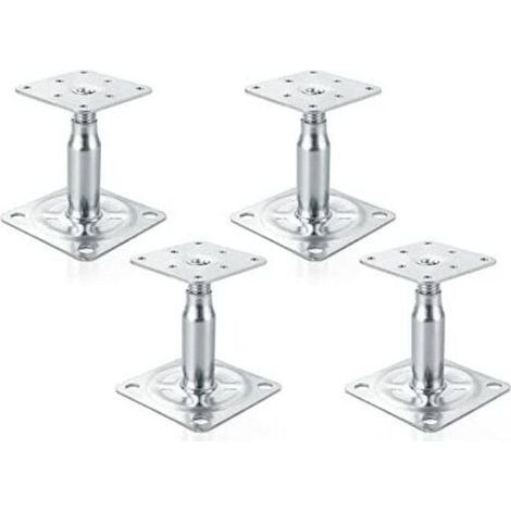 Lot de 4 supports de poteau surélevés galvanisés réglables de 100 à 150 mm, support de toit robuste pour construction (1/5)