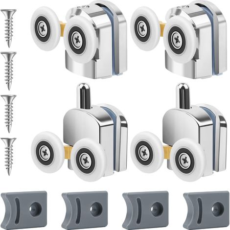 4 x Adjustable Shower Door Rollers for Shower Door 23 mm Shower Door Rollers Shower Cabin for Bathroom (1/5)