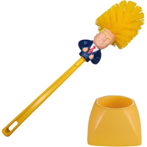 Brosse de toilette jaune - avec porte-brosse –kit de nettoyage pour salle de bain (1/5)