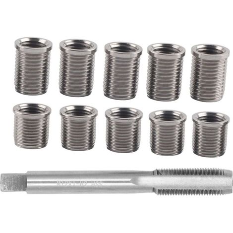 Outil de réparation de filetage de bougie d'allumage Boulon M10x1.0 + M12x1.0 Kit de matériel d'accessoires automatiques pour robinet (1/4)