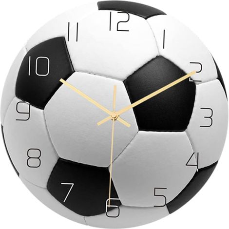Orologio da parete con sveglia da 12 pollici per camera da letto e soggiorno, regalo di compleanno e Natale, a forma di pallone da calcio (1/5)
