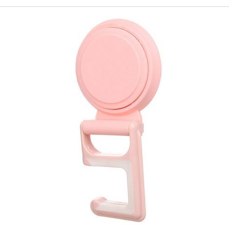 Crochet De Rangement Ventouse Plastique Pour Balai Serpillière Parapluie Salle De Bain Cuisine Sans Perçage - Rose - Lot De 1 (1/3)