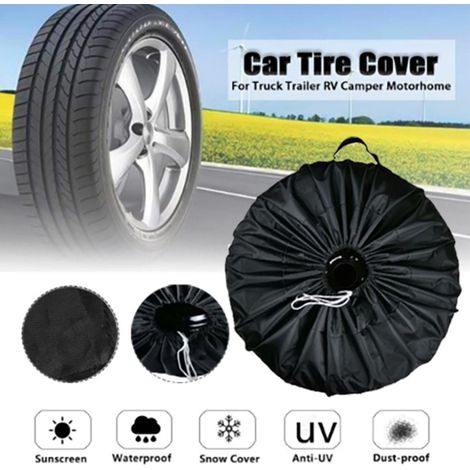 Housse de protection universelle en toile Oxford pour pneu de secours, sac de rangement anti-poussière pour roue de voiture (1/5)