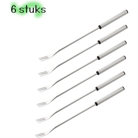 fourchettes à fruits en Acier inoxydable (inox) - finition satinée - pour fruits, fromages et amuse-gueules - résistantes - argent (1/5)