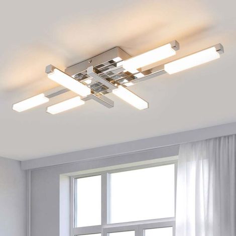 [NEUWERTIG] B-Ware Lindby Deckenlampe Patrik LED Leuchte 6-flammig chrom IP44 62x30cm weiß (1/2)