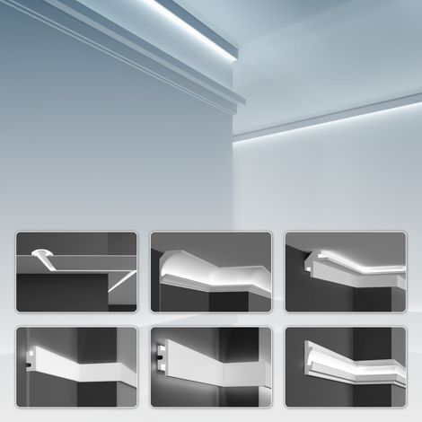 Profili da incasso a LED in XPS con rivestimento duro, illuminazione indiretta - Tesori KD: KD502 - 120 x 29 mm, 1.15 metri / 1 doga (1/5)