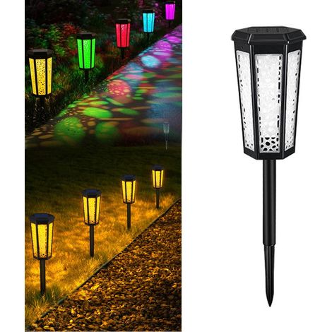 Lot de 2 lampes solaires de jardin à LED pour éclairage extérieur, allée et cour. (1/5)