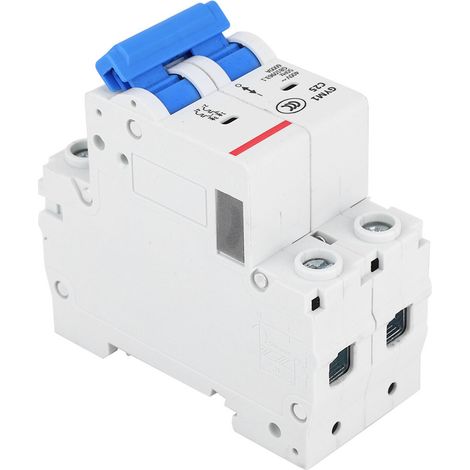Disjoncteur bipolaire GYM1-DZ47S 25A 400V AC, haute durabilité, protection IP20 pour circuits électriques domestiques. (1/4)