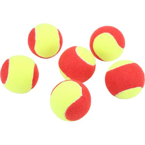 Lot de 6 balles de tennis pour enfants, en caoutchouc naturel peluche de qualité supérieure, légères, souples, sûres, élastiques et imperméables. (1/5)