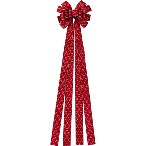 Dekorative Schleife für den Weihnachtsbaum, roter Weihnachtsschmuck, große Spitze, 130 cm