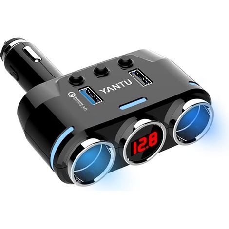 Chargeur Voiture USB Multifonctions Yantu B39 - Briquets Cigarettes, Chargeur Sans Fil Qualcomm, Compatible Tous Véhicules HAWUJ (1/5)