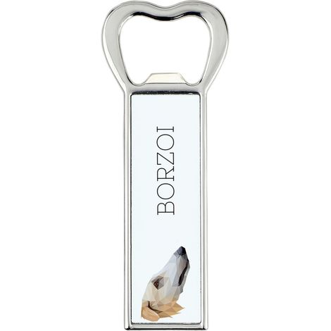 Borzoi russo, Borzoi, Barzoi - apribottiglie con foto e scritta per birra Art-Dog (1/5)