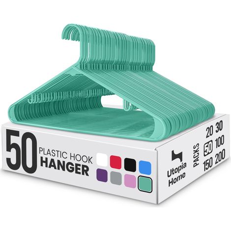 Lot de 50 cintres en Plastique avec Crochets – Cintres durables et Peu encombrants – Cintres Robustes pour Jupes (1/5)