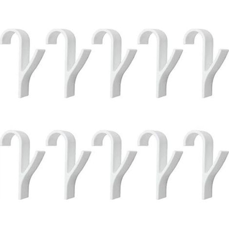 ALLIANDISLot de 10 crochets pour radiateur, crochets en plastique blanc pour radiateur, crochets pour porte-serviettes, crochets pour serviettes de salle de bain, crochets pour salle de bain et cuisin (1/4)
