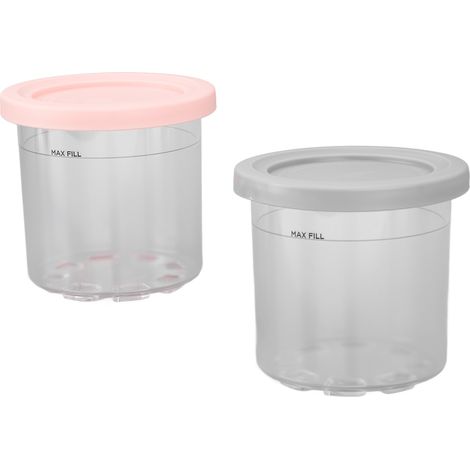 Lot de 2 pots à glace de 600 ml (gris et rose) pour Ninja NC299AMZ et NC300s (1/5)