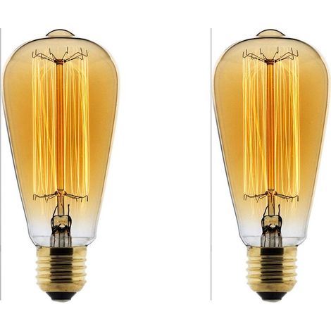 Lot de 2 ampoule déco filament carbone Edison 25W E27 - (1/4)