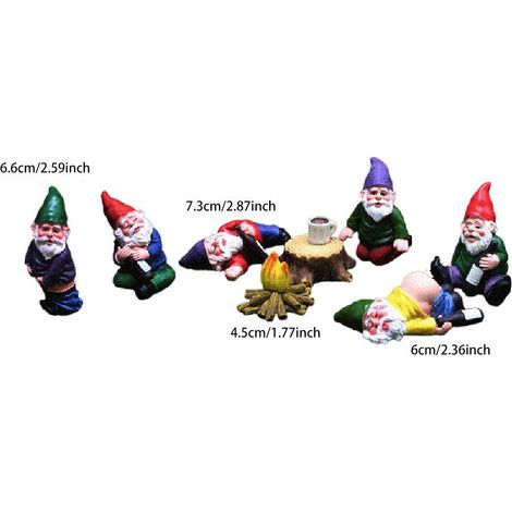 Décoration de jardin gnomes elfes résine statue miniature modèle 9/6/5 (1/5)
