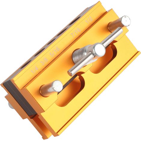 Gabarit de centrage automatique pour tourillons, jeu de bagues de guidage de perçage en alliage d'aluminium, outil de positionnement pour poinçon à bois, largeur 64 mm (1/5)