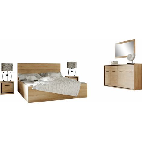 Conjunto de dormitorio Etrmoni 122, Luminoso madera