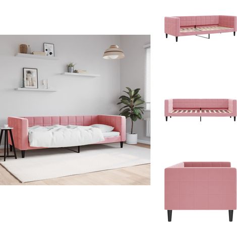 Lit de repos sans matelas rose 80x200 cm velours - Lit De Repos - Lits De Repos - Canapé-lit - Lit D'appoint (1/5)