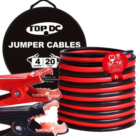 2 x 6m 12mm 20mm² Starthilfekabel 12 Volt/24 Volt 1500 Amp Überbrückungskabel Auto Starterkabel mit 4 vollisolierte Polzangen Starterkabel für Benzin Dieselmotoren PKW LKW
