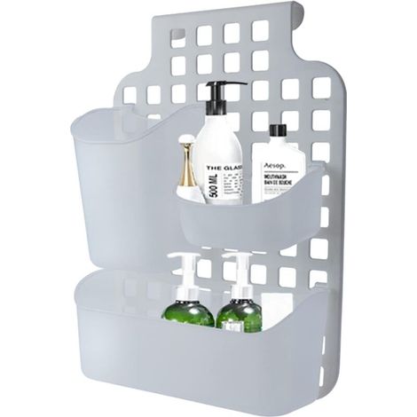 Bardusch-Étagère en plastique sans perçage pour porte d’armoire, anti-rouille, accessoire douche (1/5)