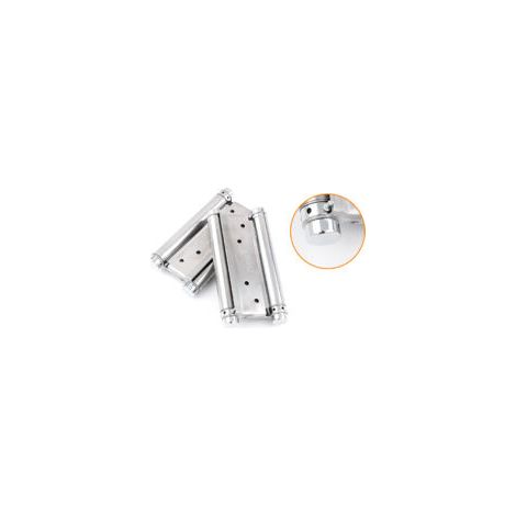 2 cerniere per porte in acciaio inox, cerniere a doppia azione, cerniere per mobili, cerniere a molla avvitabili, cerniere per porte a battente per salone, bar, caffetteria, porte doppie (7,6 cm) - Cr