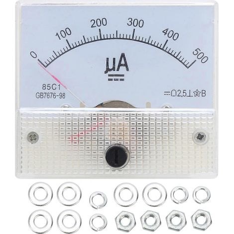 85C1 DC 0500UA ABS Zeigeramperemeter, Amperemeter für Schalttafeln, hochpräzises Strommessgerät