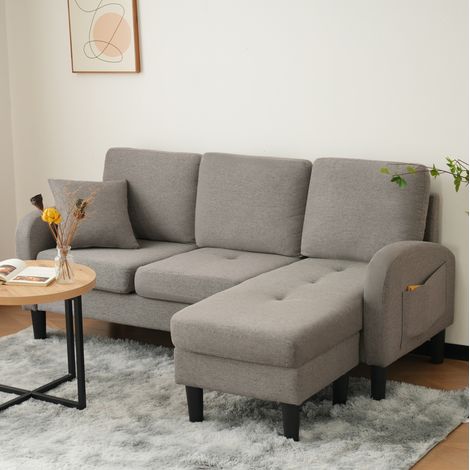 Sofa Ecksofa modular 166 x 118 cm dunkelgrau OKMYHOME (1/5)
