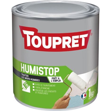 Toupret – Humistop liquide intérieur extérieur 1kg – Imperméabilisant 100 % étanche – Anti humidité pour chantiers humides – Préserve peintures et revêtements (1/5)