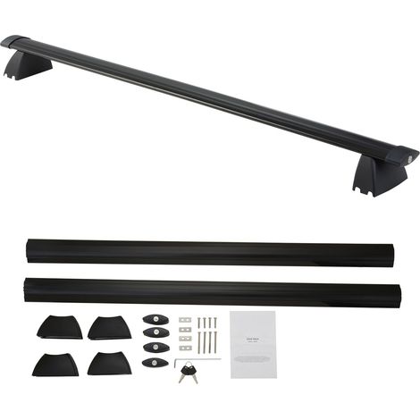 Barres de toit transversales, compatibles Jeep Grand Cherokee 2011-2021 avec rails latéraux rainurés, charge max 90,72 kg, aluminium avec serrures, pour coffre de toit, bagages, kayak, vélo. (1/5)