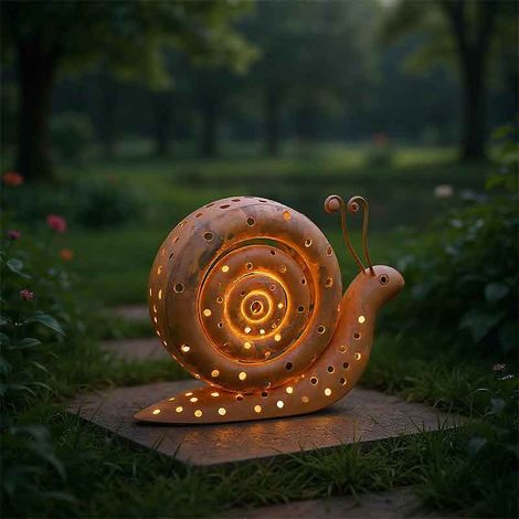 Photophore escargot rouille 33x9x23cm (1/4)