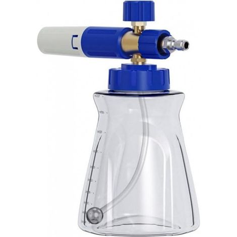 Pulvérisateur à mousse - Pulvérisateur haute pression - Nettoyage auto - Buse réglable - Réservoir 1 litre - Blanc bleu (1/5)
