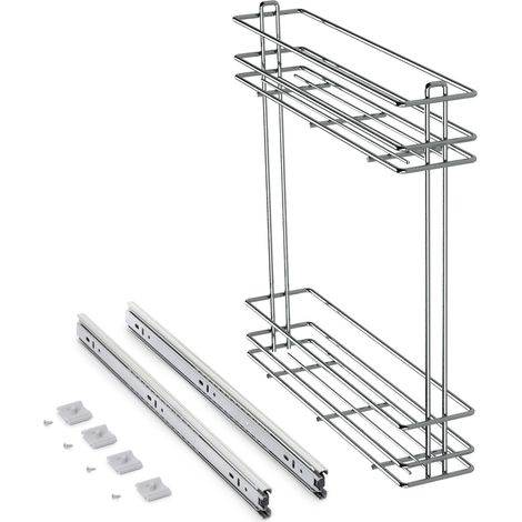 Portabottiglie estraibile SupraMax Emuca, modulo 150mm, Acciaio, Cromo (1/5)