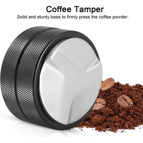 Base de tasseur à café en acier inoxydable 51 mm, outil de pression à grains de café noir (trois pentes angulaires) (1/5)