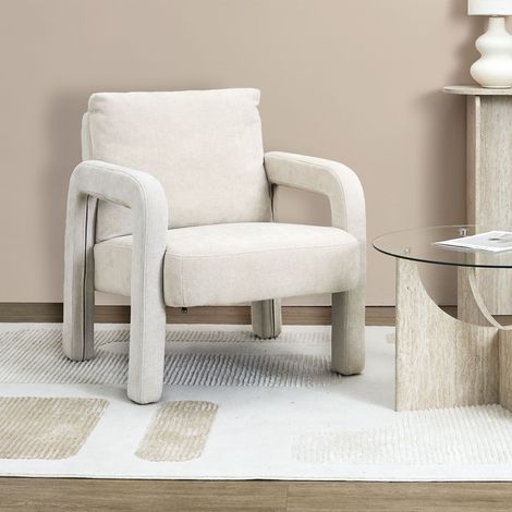 Fauteuil - Home Deco Factory - Emilia - Confort - Blanc