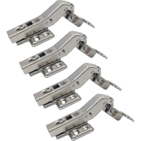 Charnière à angle de 45 degrés, 35 mm, avec amortisseur, compatible avec les portes de placard pliantes inclinées, lot de 4 charnières à fermeture amortie (1/5)
