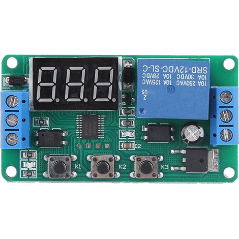 Module Relais Minuteur Monocanal - Déclencheur Cycle Réglable - DC 12V - 220V AC/30V DC 10A - 64,2 x 34,8 x 18,5 mm - 1 Pièce (1/5)