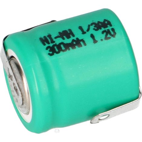 Akku-Zelle 1,2V 300mAh Ni-MH – 1/3 AA, Lötfahne, Z-Lötfahne (1/5)