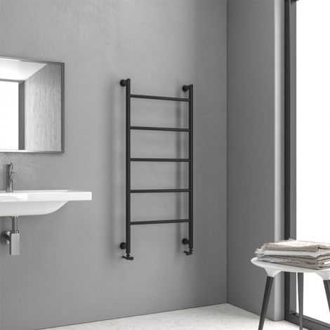 Radiateur sèche-serviette vertical DESIGN 6 9,3x56x120 cm en laiton noir mat