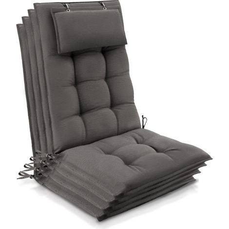 4er Set Sun-HL Hochlehner Auflage 120x50x8cm Taupe