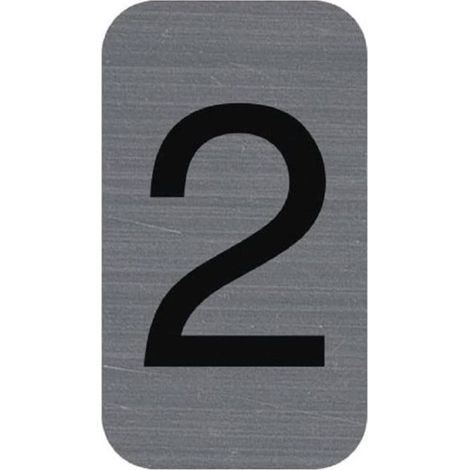 Plaque de signalisation - EXACOMPTA - Chiffres 2 - 25 x 44 mm - Gris - Finition Mat